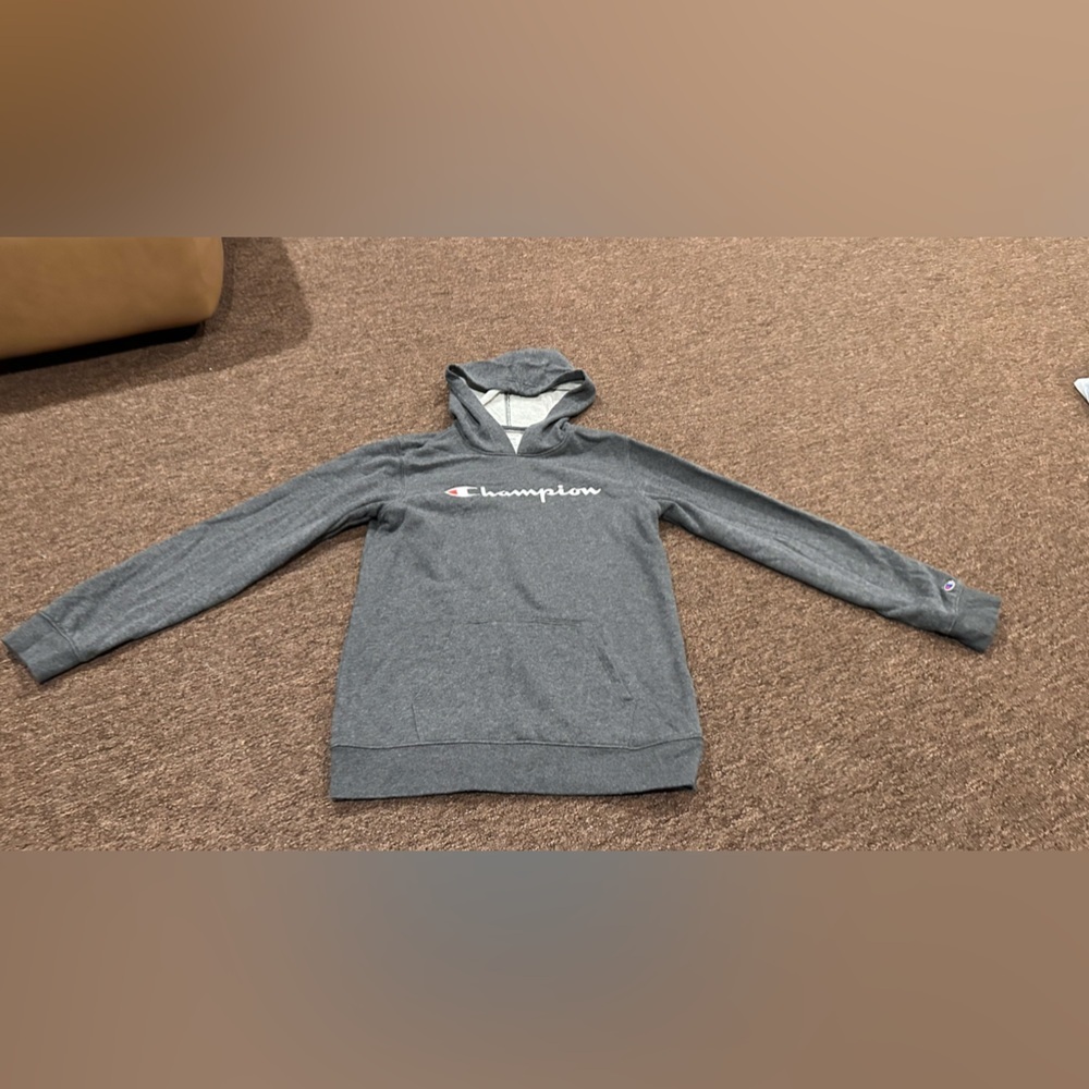 Champion Big Kid L 18-20 Sweatshirt Power-blend Fleece Crewneck Classic Logo